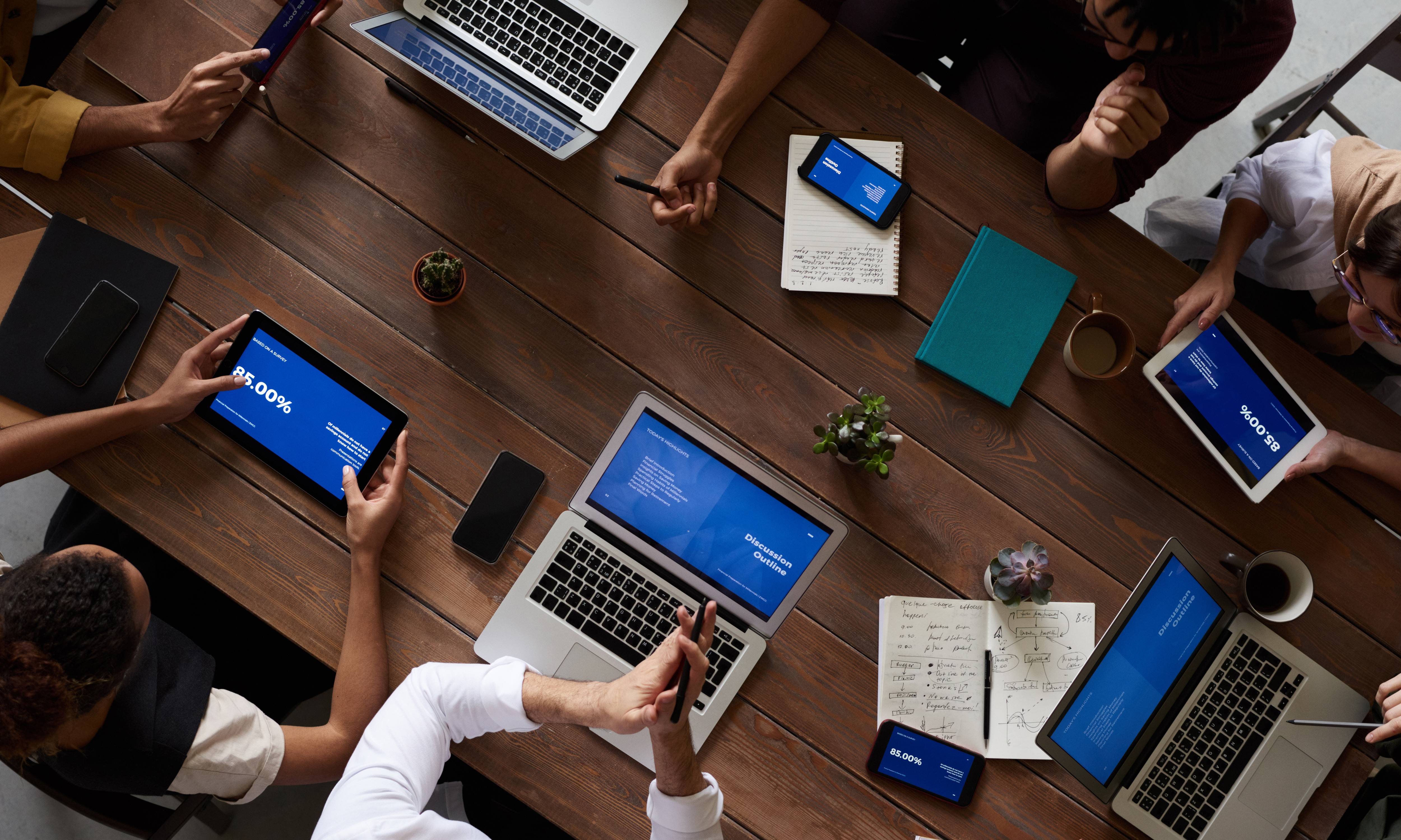 computers on a desk