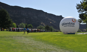 golf green with a large golf ball of glanbia nutritionals