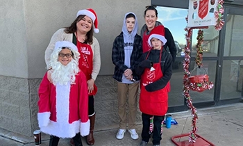 a family attending the south west cheese red kettle collections