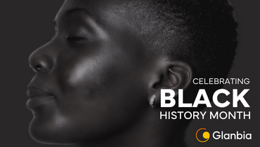 black and white image of woman looking to the left with the text "Celebrating Black History Month""