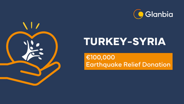 text outlining glanbia donating €100,000 to Turkey-Syria earthquake relief