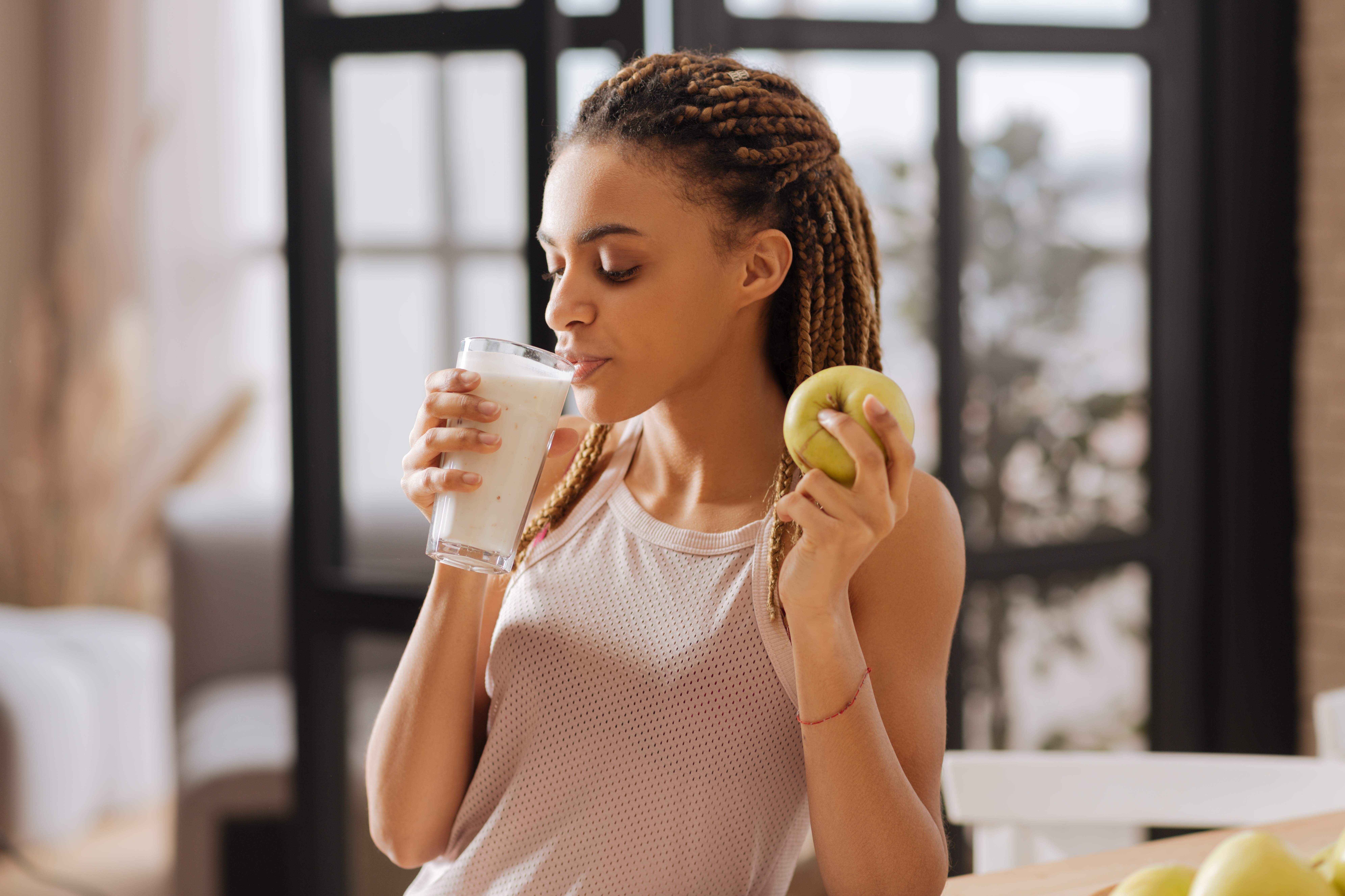 Girl with apple