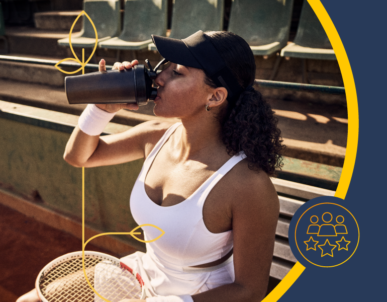 woman drinking from bottle