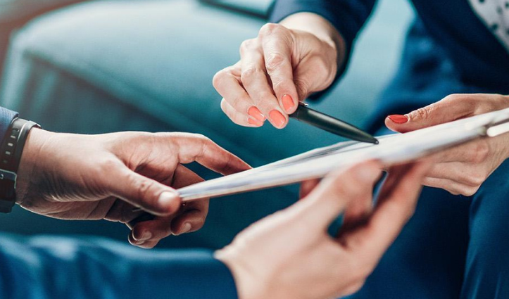 hands, tablet, presenting plan on digital tablet