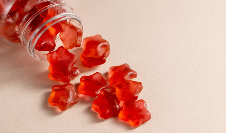 vitamins on a table and bottle