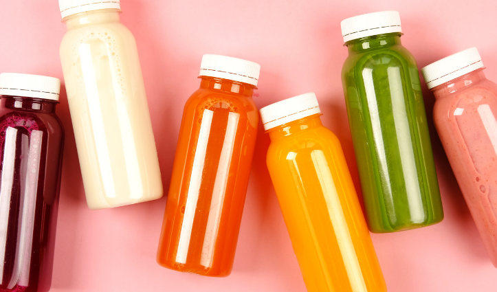 6 colourful bottled juices
