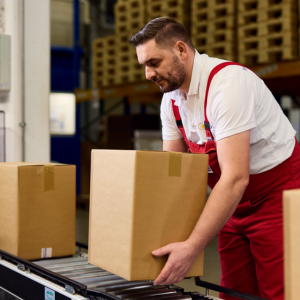 man lifting a box
