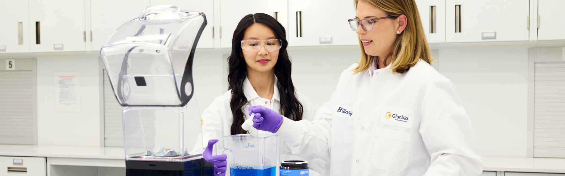 Two people working in a lab