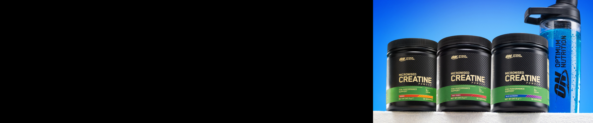 optimum nutrition creatine products and shaker