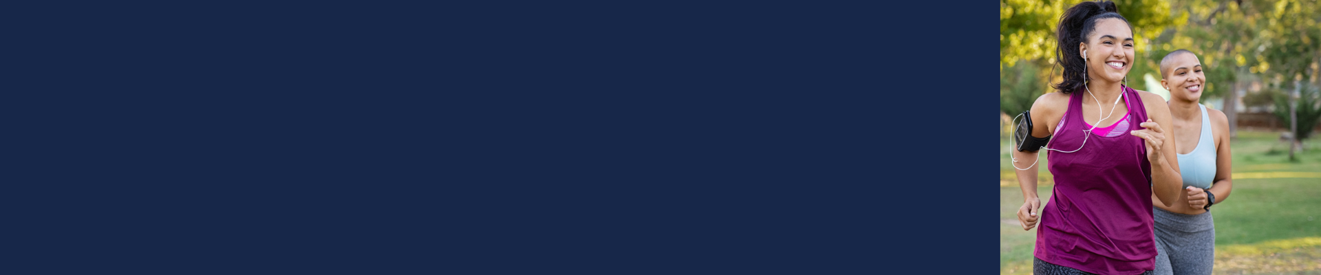 Women running in a park