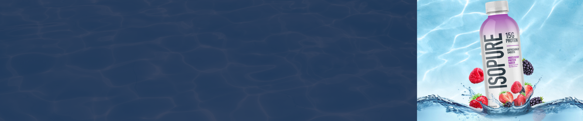 Isopure protein water, on water with fruit