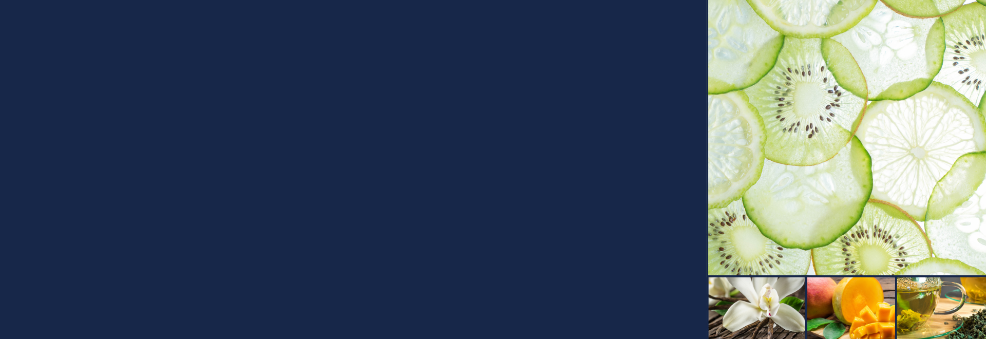 pictures of flavours, lime, kiwi, cucumber, vanilla, mango, tea