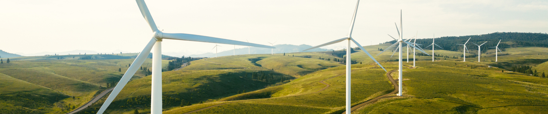 wind turbines on a hill